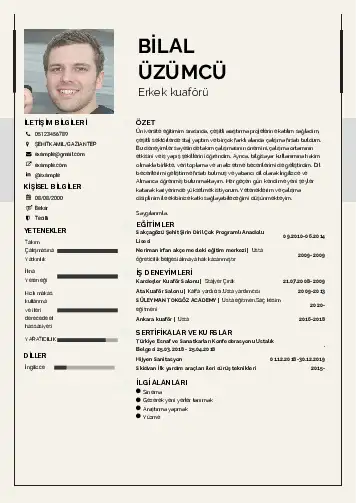 Kuaför Cv Örnekleri cv indir